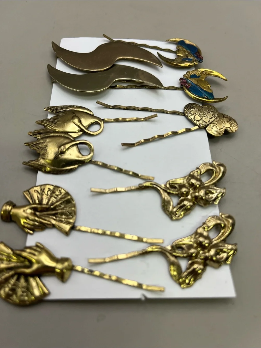 Gold-Tone Decorative Hair Pin Set - Women Accessories